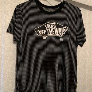 VANS Black And White Striped Tee |NEVER WORN|